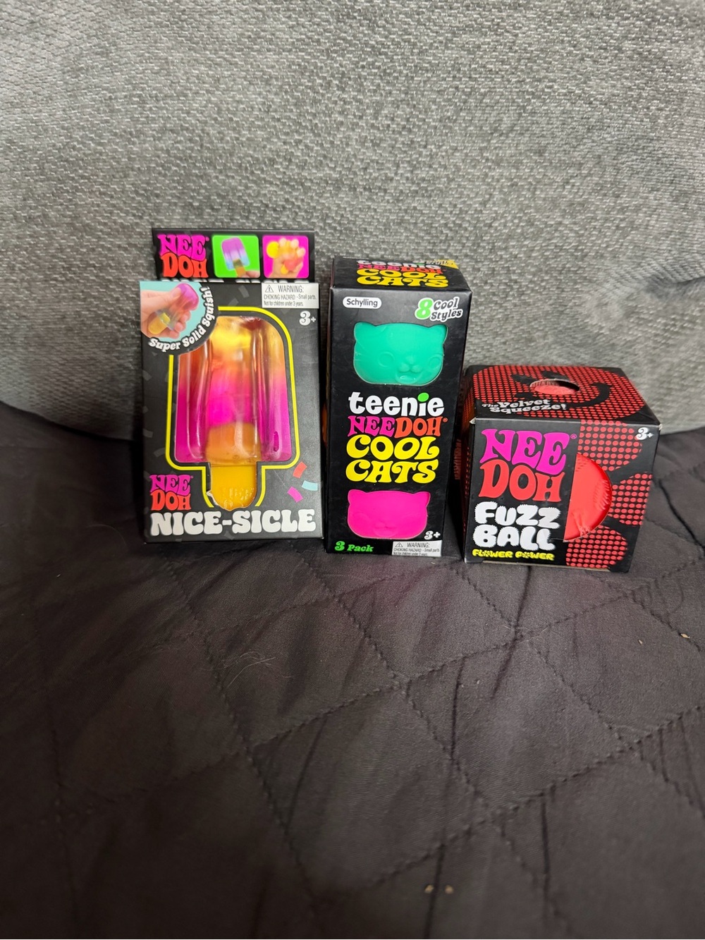 Nice-Sicle & Teenie NeeDoh Cool Cats & NeeDoh Fuzz Ball
